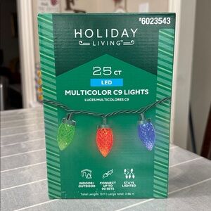 Holiday Living 25 Count LED Multicolor C9 Lights 12 Ft Light Length New